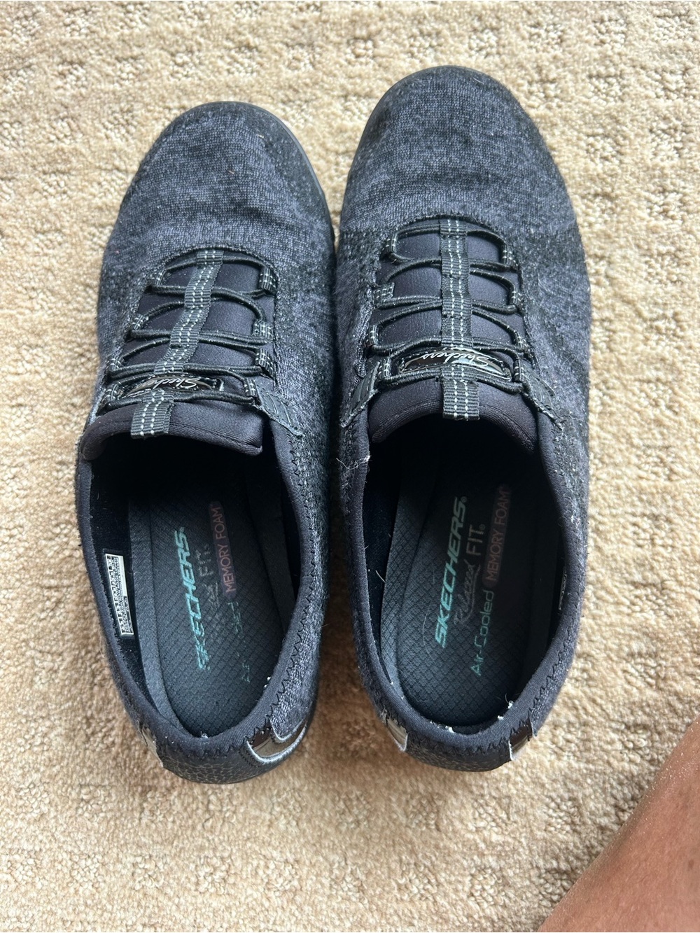 Skechers Men's Charcoal Black Slip-On Memory Foam Sneakers